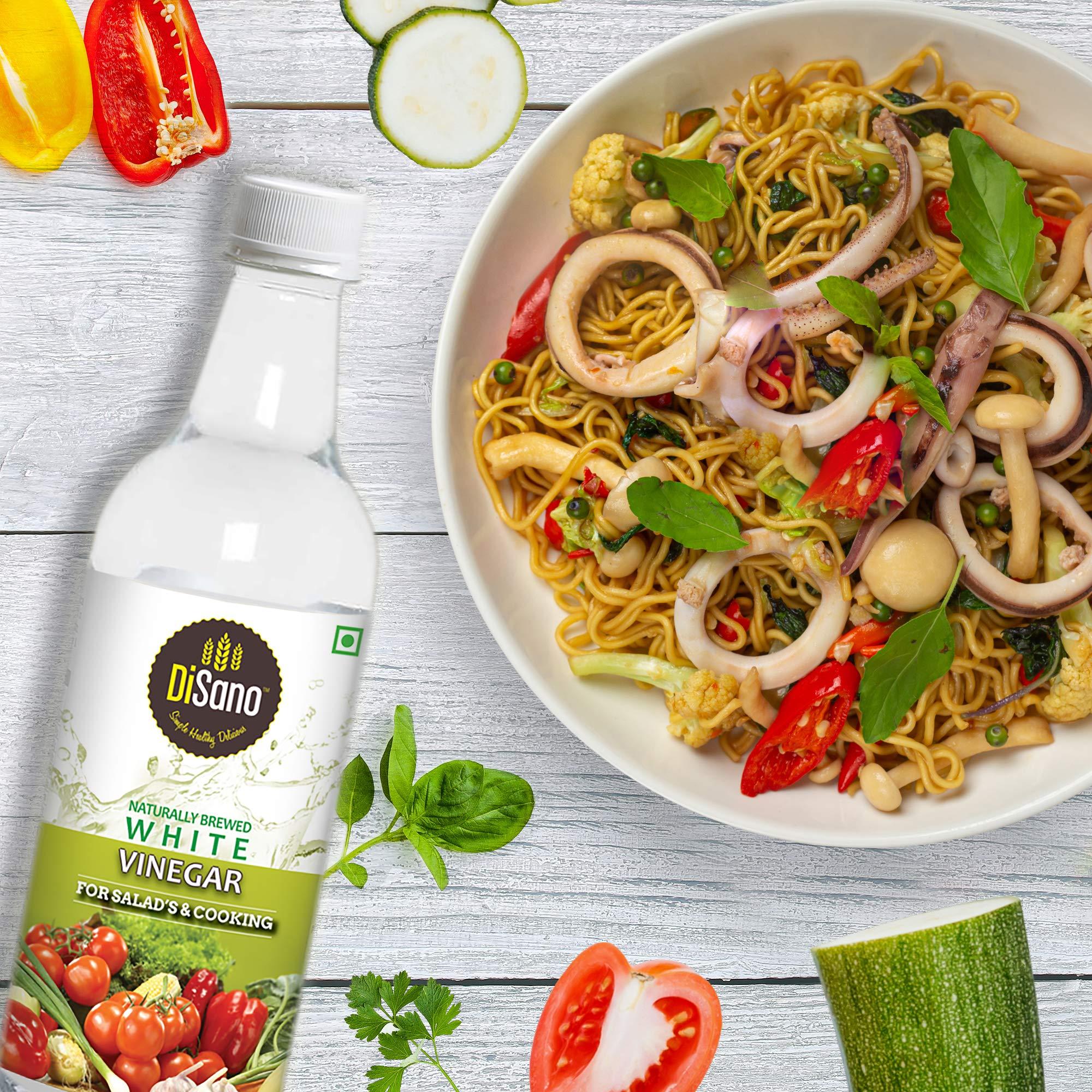 DISANO DiSano Extra Virgin Olive Oil, First Cold Pressed, 250ml Material : vegetarian & DiSano Naturally Brewed White Vinegar Bottle, 500 ml