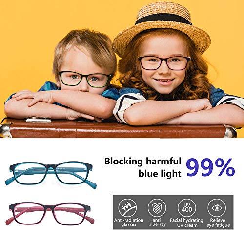 ALWAYSUV ALWAYSUV Computer Glasses Blue Light Blocking for Kids Boys Girls Teens Children Gaming Eyewear Reduce Eyestrain Glasses Purple