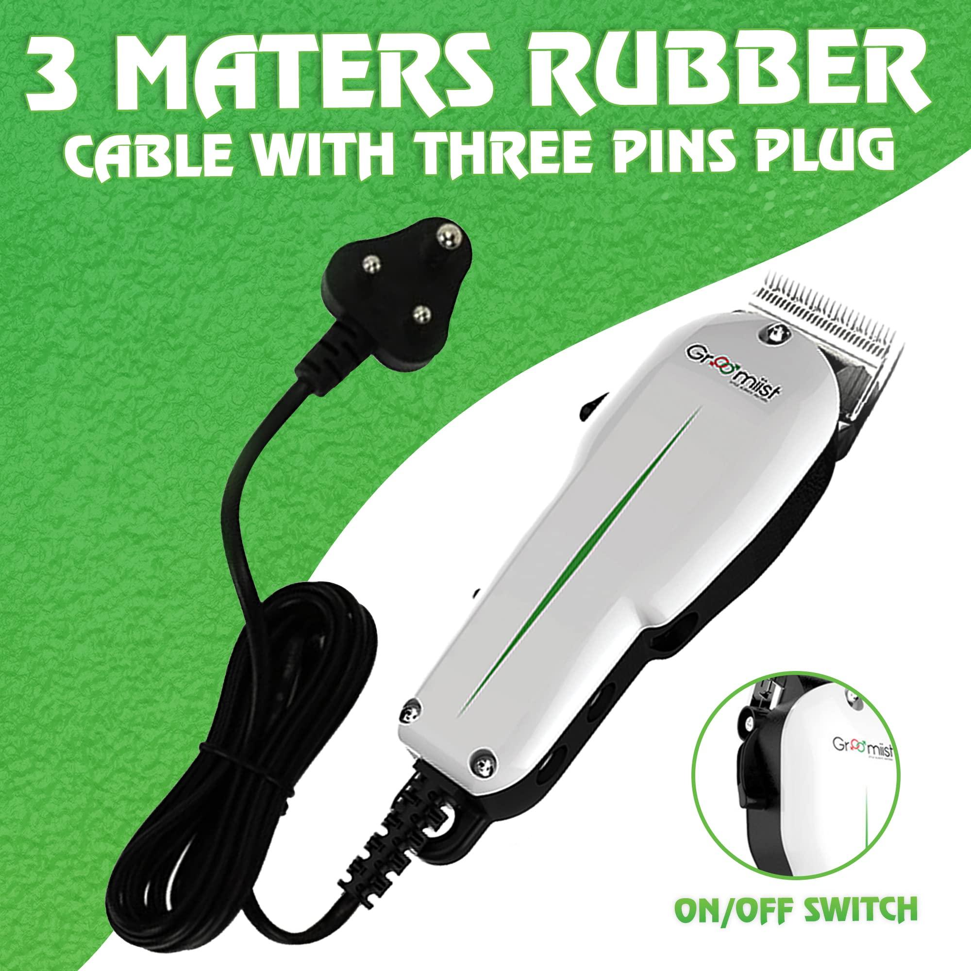 Groomiist Groomiist Professional Barber & Home Use Taper Hair Clipper Shaving Trimmer for Man | Beard Trimming Machines & Smooth Clean Cutting Shaver for Men | 3M Corded Power, 6 Premium Attachment Combs