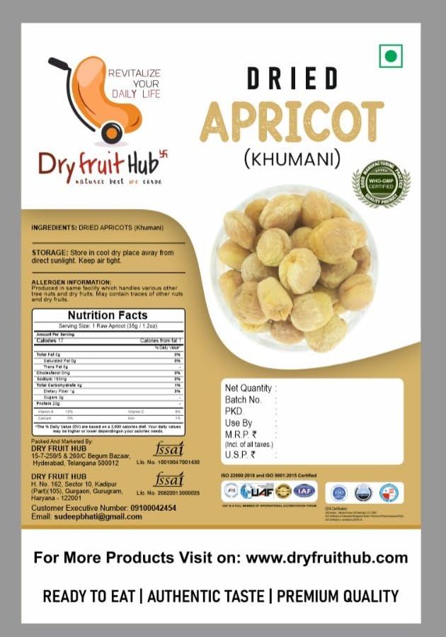 DRY FRUIT HUB Dry Fruit Hub Dried Apricot 1Kg, Khumani , Khurbani , Jardalu , (Grade - Big Size)