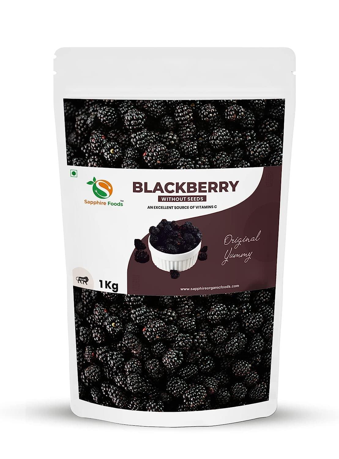 SAPPHIRE FOODS SAPPHIRE FOODS Organic Dried Blackberry Dry Fruits,Healthy Snacks, Fiber Rich, Highly Nutritional, No Added Sugar (1KG).