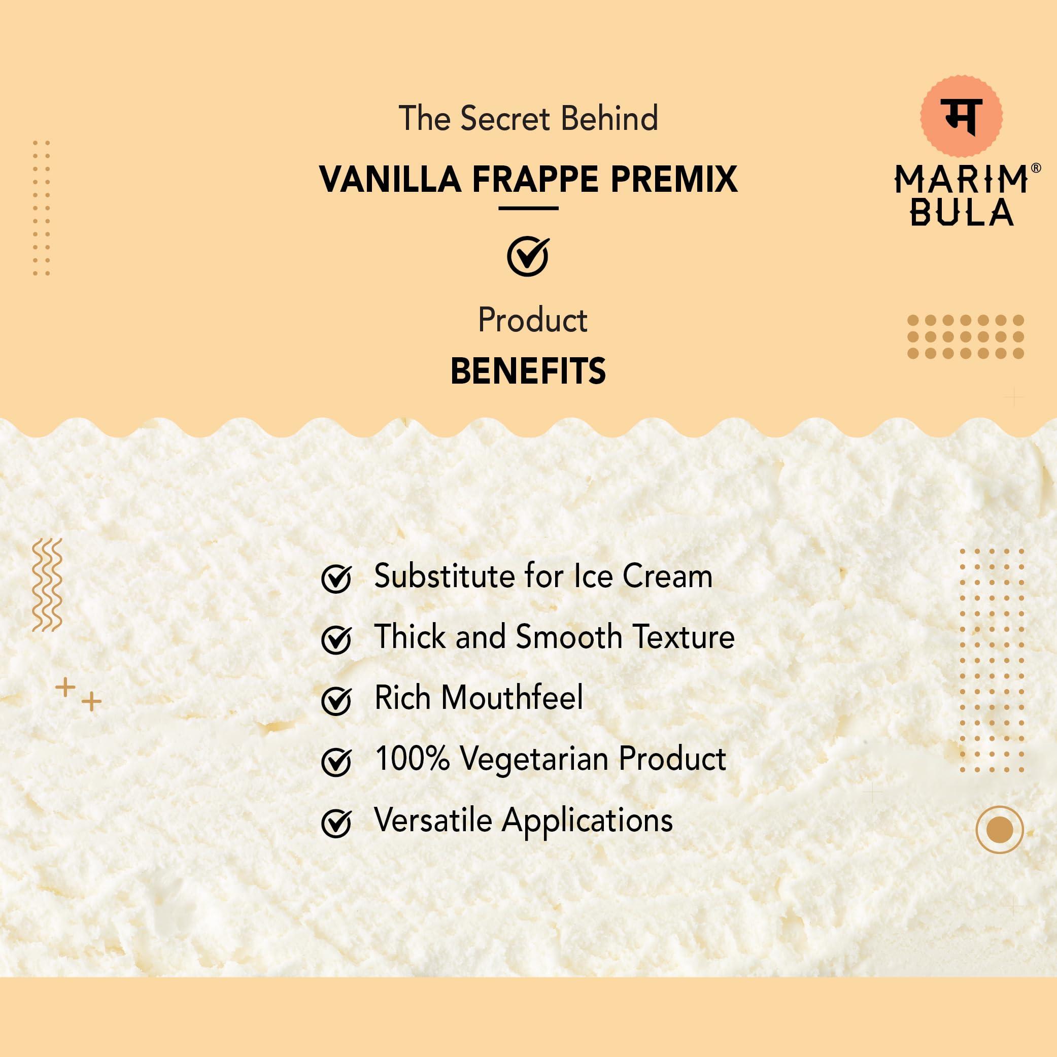 MARIMBULA Marimbula Vanilla Frappe Premix Powder | 100% Vegetarian | Suitable For Making Thick & Smooth Texture Milkshakes, Cold Coffee, Beverages And More | 1kg