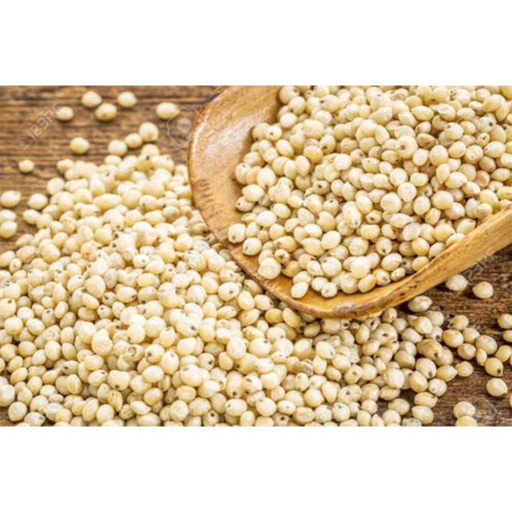 Farmbean Farmbean Raw White Sorghum/ White Jowar Seeds for Eating, Healthy Seeds Unroasted White Sorghum/ White Jowar Seeds, Raw and Unsalted - 5 KG