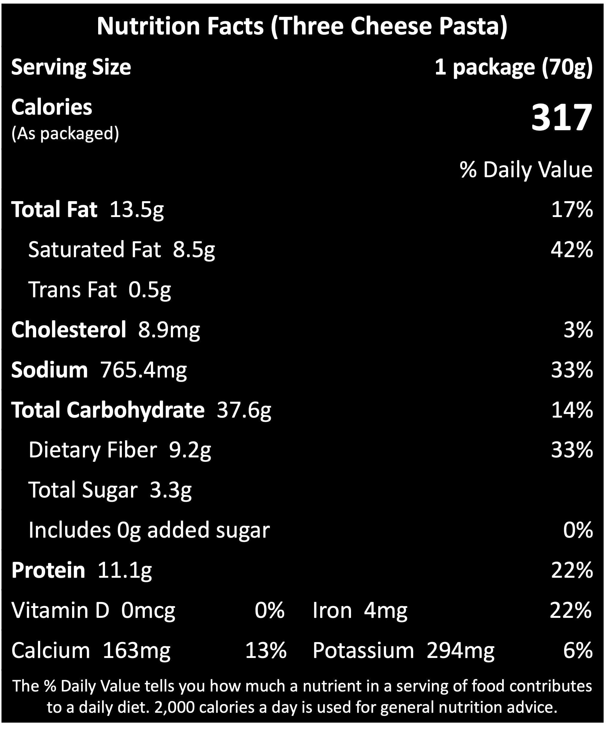 Yu Foodlabs Yu Foodlabs Pasta - Ready To Eat - Three Cheese Sauce - Instant Meal - Pack of 4 - No Preservatives & Additives - 100% Natural & Vegetarian - Instant Food in 4 mins - 260 GMS
