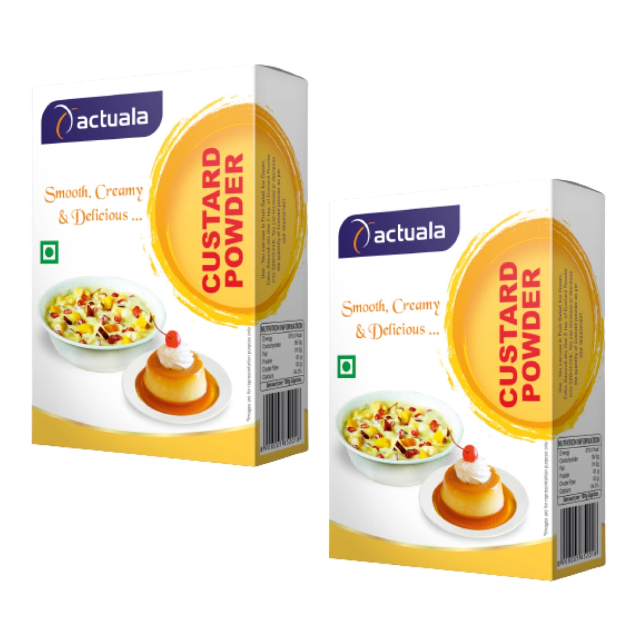 AACTUALA AACTUALA Custard Powder | Vanilla Flavor | Makes Smooth, Creamy and Delicious Custard - 200g (100g X Pack of 2)