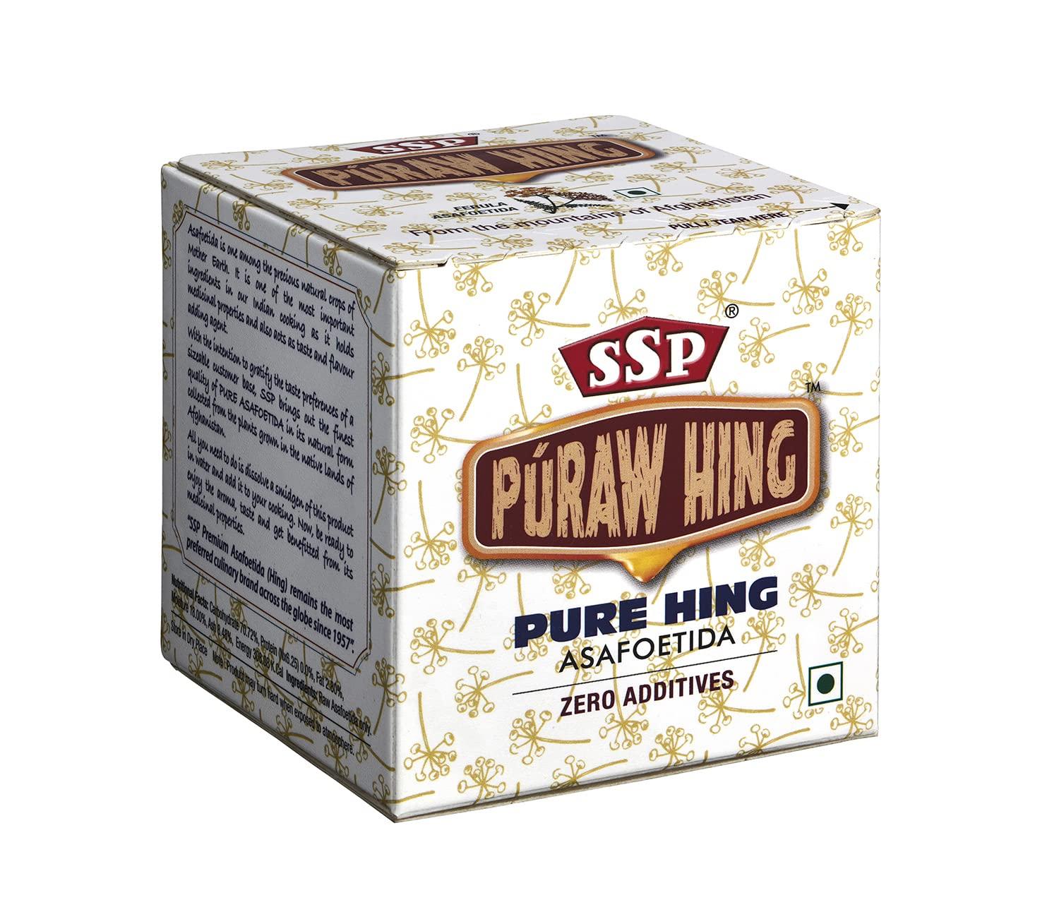 SSP ASAFOETIDA PURAW - PURE ASAFOETIDA 10g (PURE HING - ZERO Additives)