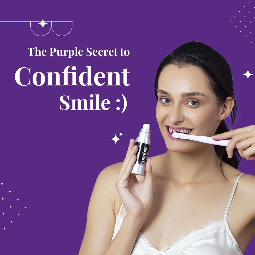 Perfora Perfora Adult Teeth Whitening Care|Lilac Lavender Electric Toothbrush|Purple Magic Whitening Serum Toothpaste|Purple Toothpaste For Teeth Whitening|Sls Free & No Artificial Sweetener|Pack Of 2
