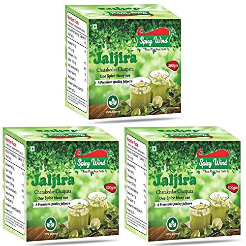 Spicy Wind Jal Jeera Masala | Jaljira Powder | Chatpata Jaljeera Masala Powder | Instant Drink Mix | Jaljira Masala | Instant Drink Masala Powder - Pack of 3 (500 Gm)