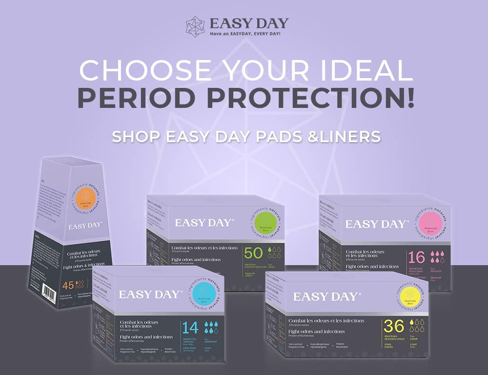 EasyDay EasyDay Overnight/Heavy Flow Sanitary Pads for Women, with Wings, Unscented, Hypoallergenic, Mega Absorbent, Odour & Infection Control, Individually Wrapped, Ultra Thin - 28 Count Pack