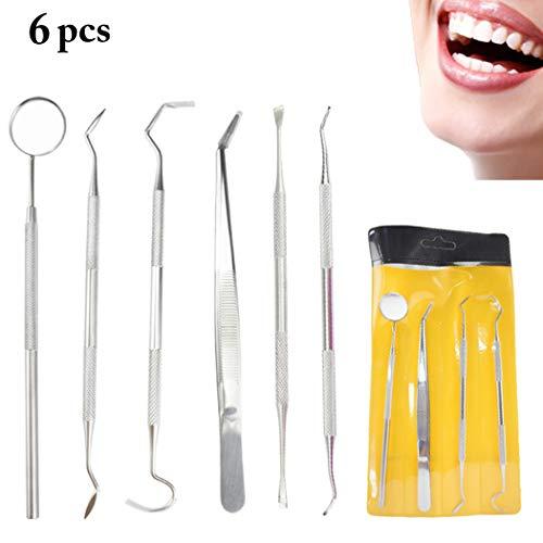 yeesport yeesport 6PCS Dental Tool Kit Stainless Steel Portable Professional Teeth Cleaning Tool Oral Care Kit