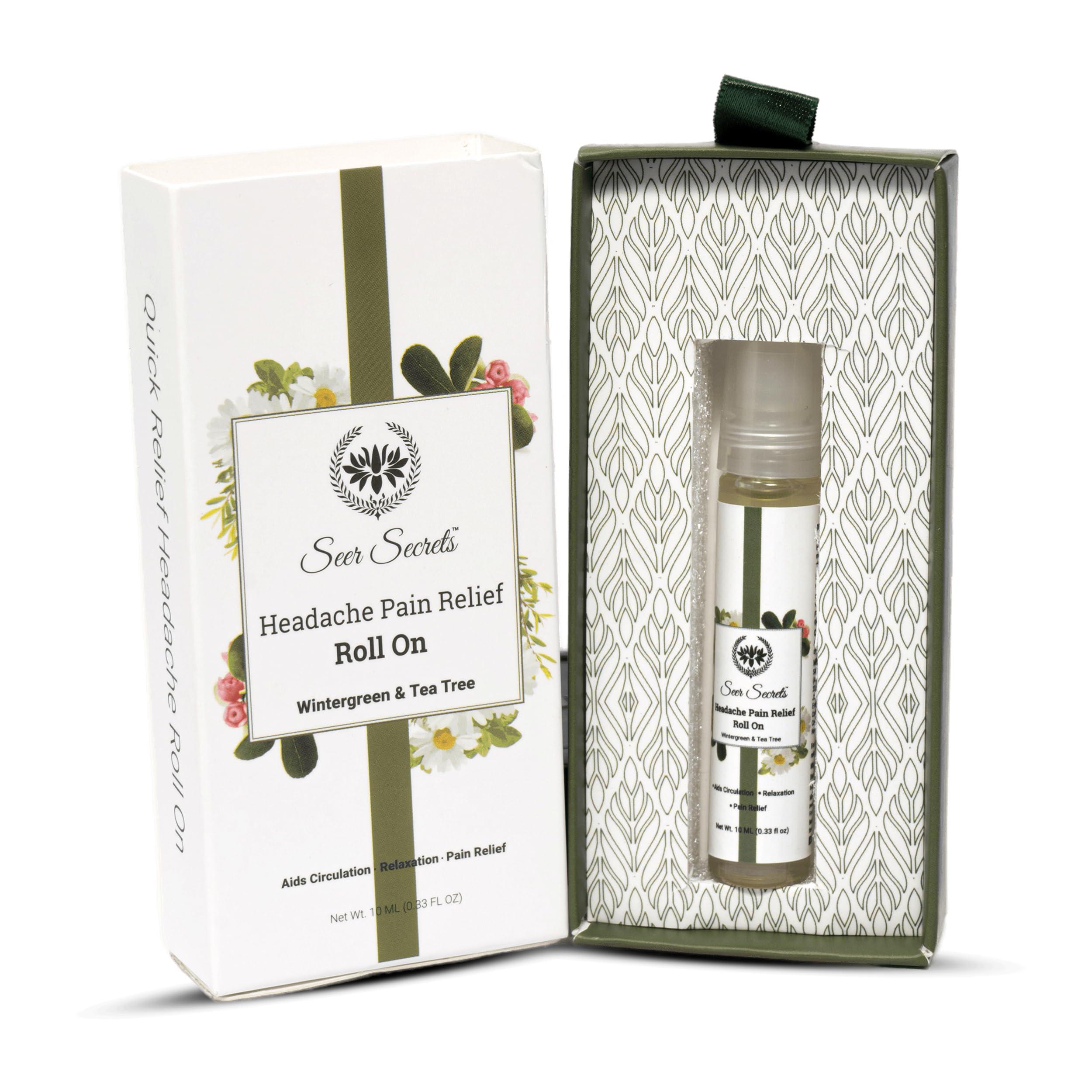 Seer Secrets Seer Secrets Roll-On for Potential Relief From Headaches | May Contain Eucalyptus and Peppermint Oil | 100% Pure and Natural | Easy Application | Relaxing - 10ml