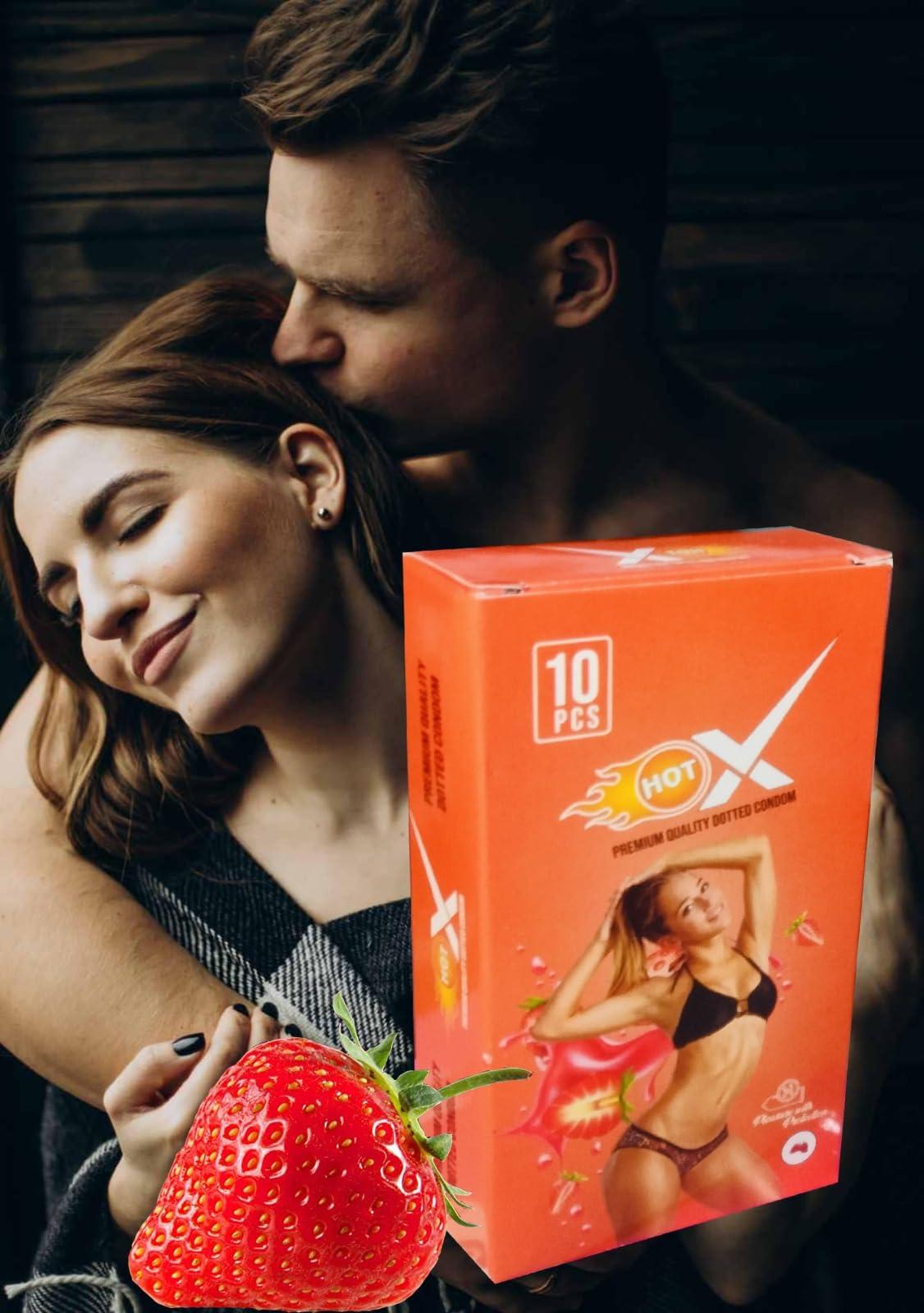 HOTX Thinnest Condom | EXTRA DOTTED Condom | Super Thin | Combo Pack of 100 Condoms, 10 Pcs Each