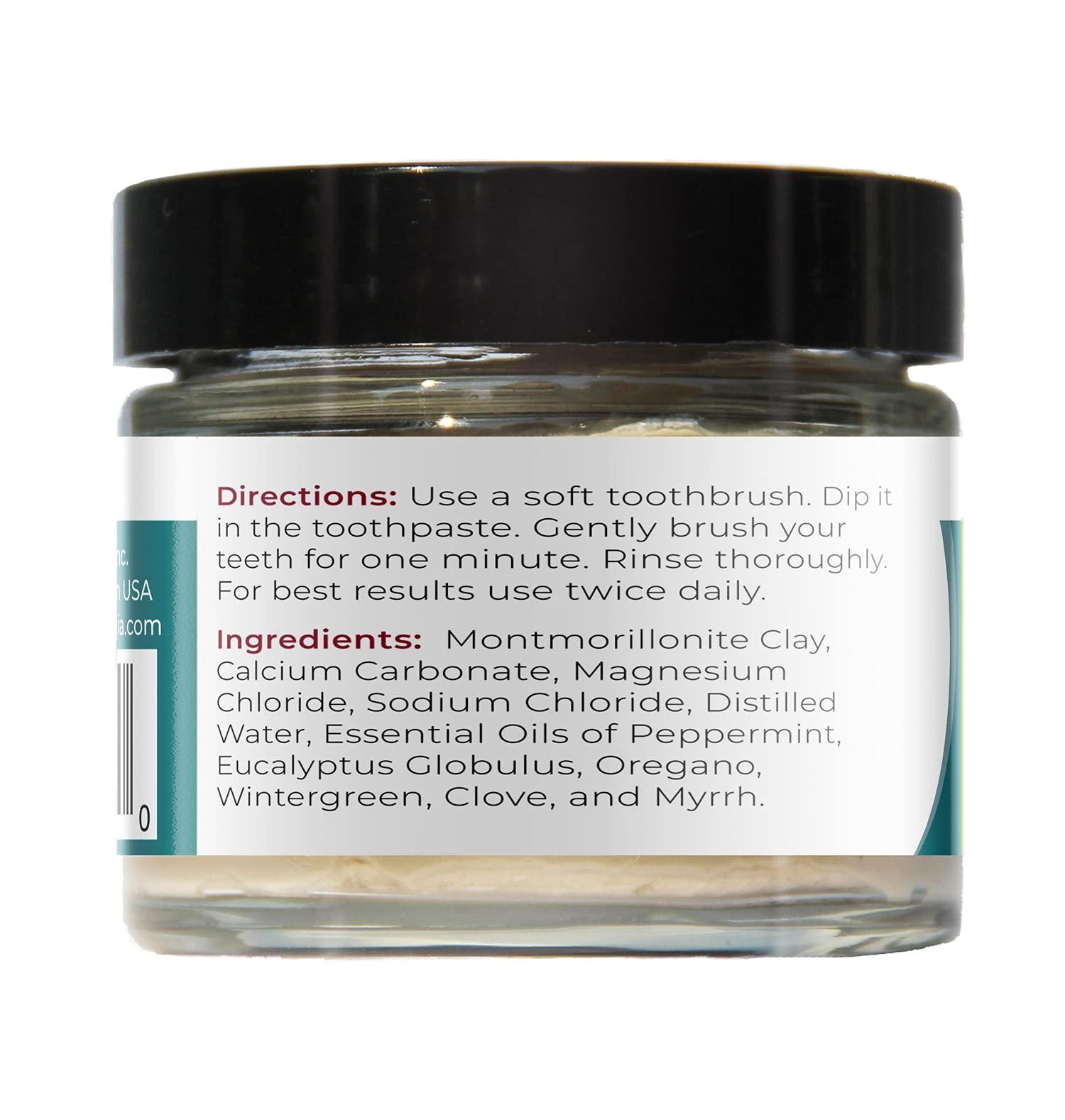 VIVADORIA VIVADORIA Fluoride Free Natural Mineralizing Toothpaste Glass Jar, Peppermint, 3 oz.