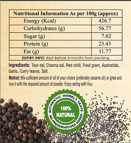 Thugal Thugal Andhra Rice Dal Powder (Garlic)/ Gun Powder/ Traditional Preparation/ 200gms/ Spice: Medium; Texture: Fine Grind/ Pet Jar