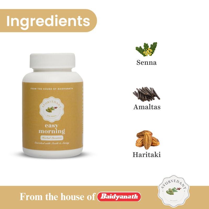 Ayurvedant Ayurvedant Easy Morning Tab For Helpful in Constipation, Improve Digestion & Healthy Bowel Movement (60 Tablets)