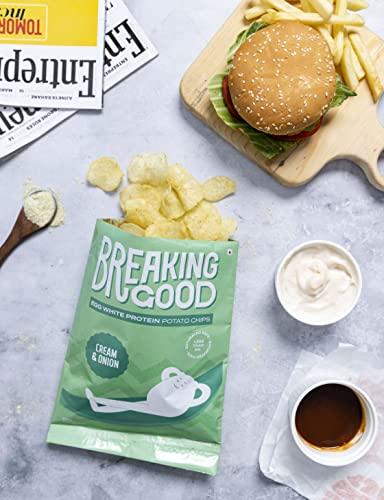 Breakinggood Breaking Good Egg White Protein Potato Chips - Assorted Pack Of 5 (50g each) - 2 Magic Masala, 2 Cream & Onion, 1 Peri Peri