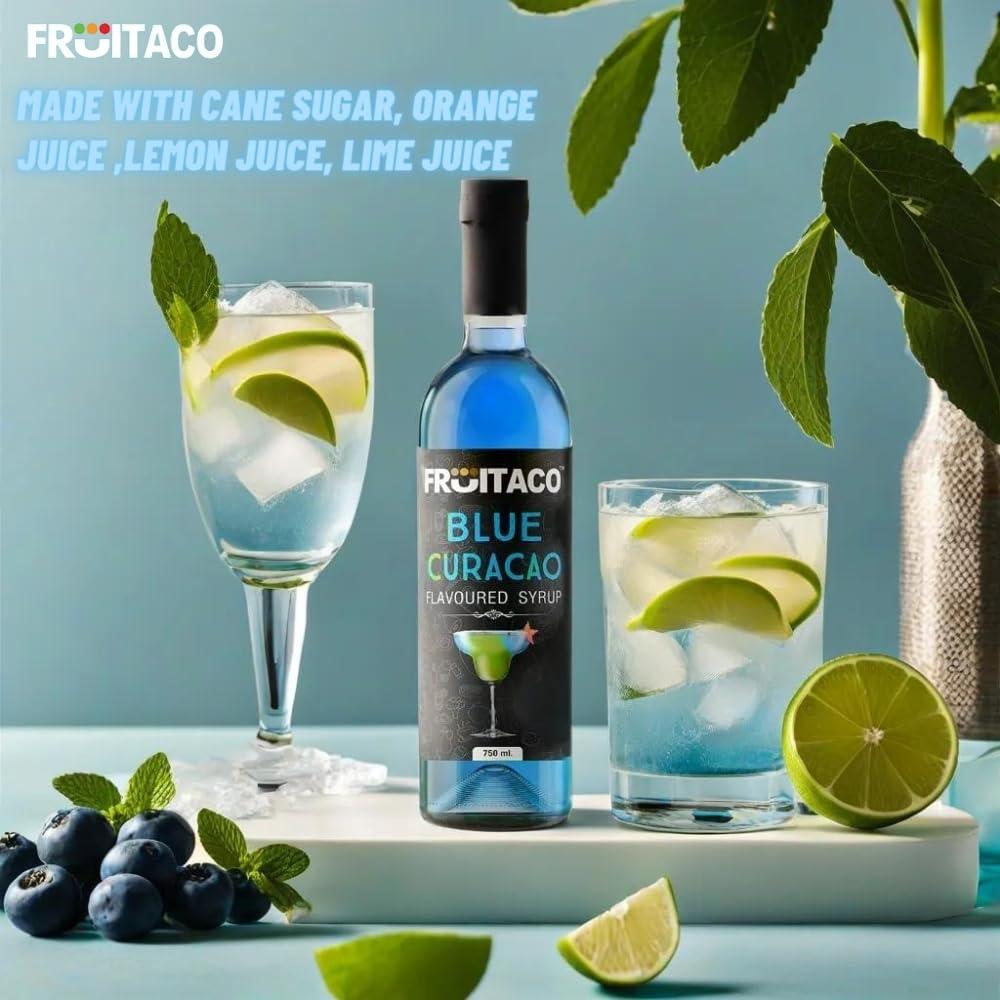 Fruitaco Fruitaco Blue Curacao Liquid Syrup Grenadine Green Mint Mojito Mint - Mocktail Syrup, Cocktail Mix, Cocktail Syrup Mojito Syrup Perfect For Mocktails&Cocktails,Mint Syrup Flavor Pack Of 4 (375 Ml)