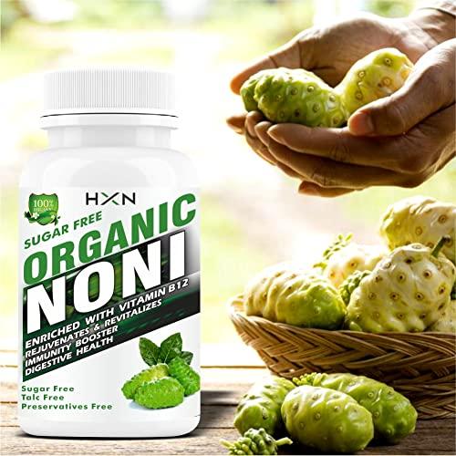 HXN HXN Fresh Noni Juice Tablet With Vitamin B12 Supplements To Help Support Anxiety Relief, Immunity Health, Body detox, -120 Organic Gluten-free Tab (Pack 2)