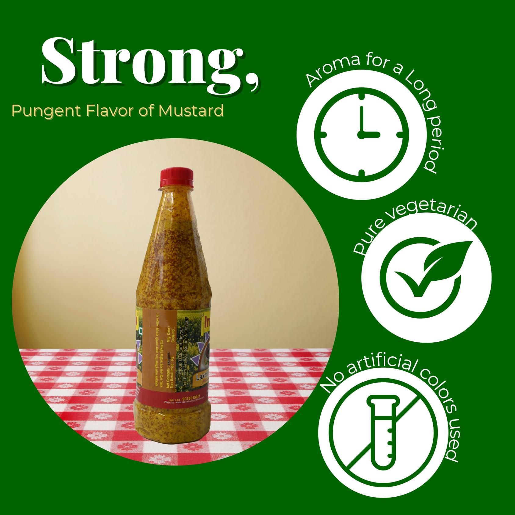 Generic Indu Laxmi Kasundi (Mustard Sauce) | Laxmi Kasundi Mustard Sauce | Mustard Kasundi Sauce (650 gm) Pack of 3 X 650gm (1950gm)