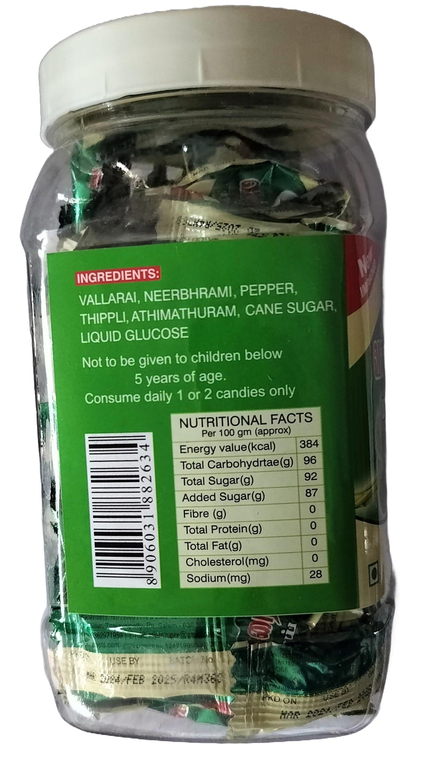 Rajam Rajam Vallarai Candy 270 Gram (Rs.1 pouch * 100 candy) - Vallarai Mittai