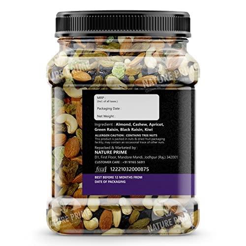 Nature Prime Nature Prime Premium Mix Dry Fruits and Nuts with Almonds| Cashew| Kishmish | Apricot | Black Raisins | kiwi | Dry Fruits, Seeds & Nuts - 200 gm