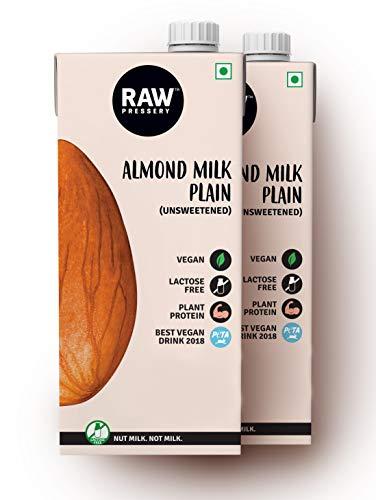 RAW PRESSERY Raw Pressery Almond Milk Plain Unsweetened 1 LTR (Pack of 2)