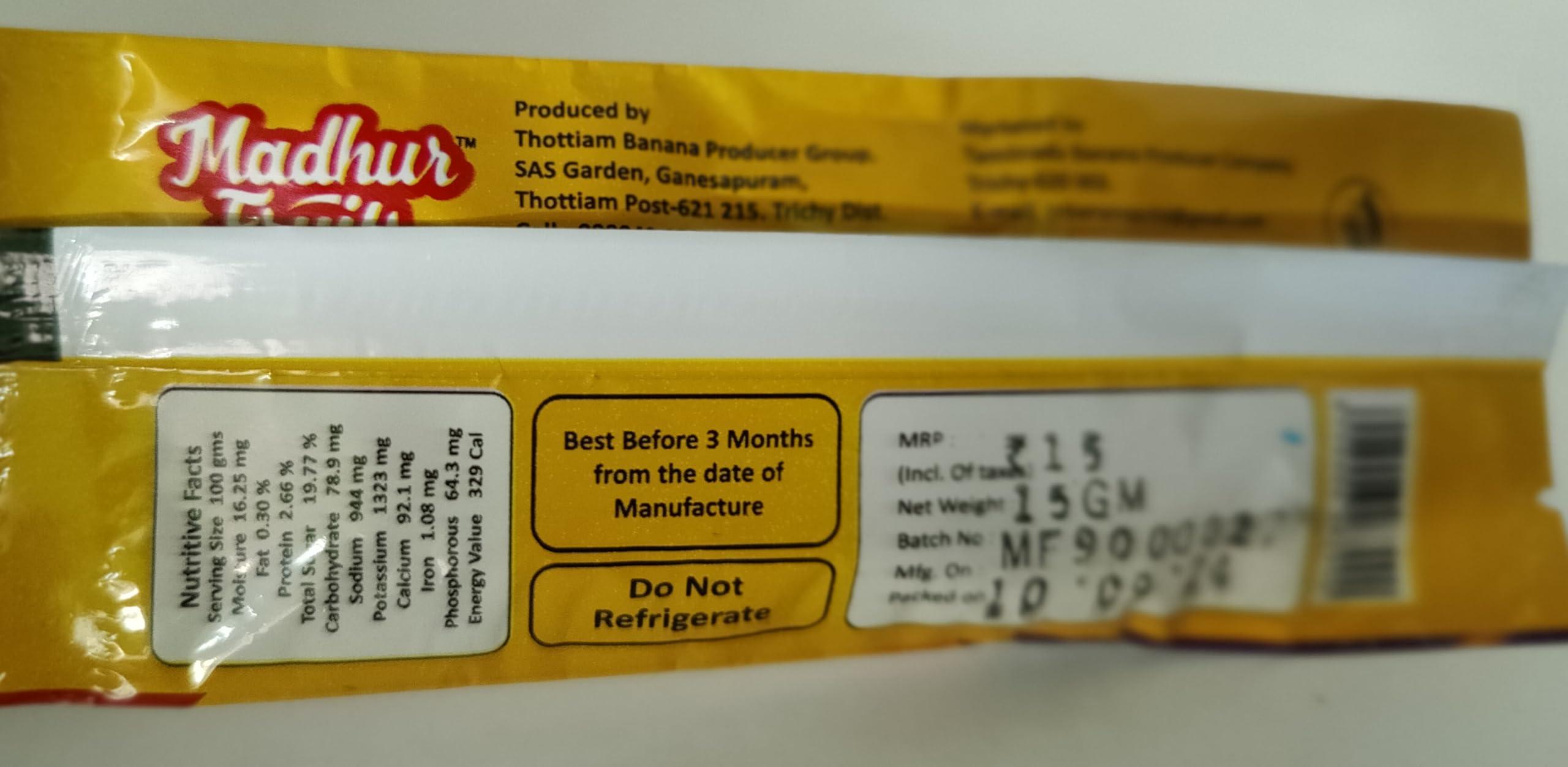 Madhur Madhur YUMMY BANANA -Solar Dried Bananas (Karpooravalli) 500 Gms