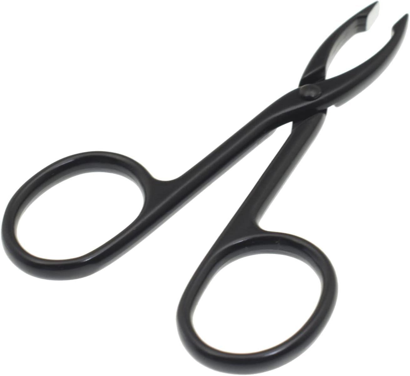 BEETO BEETO 2 Pieces Tweezers Scissor, Handle Straight Tip Scissor Shaped Eyebrows Tweezers, for Hair Plucker, Remover Facial Hair Eyebrows Care (Silver and Black)