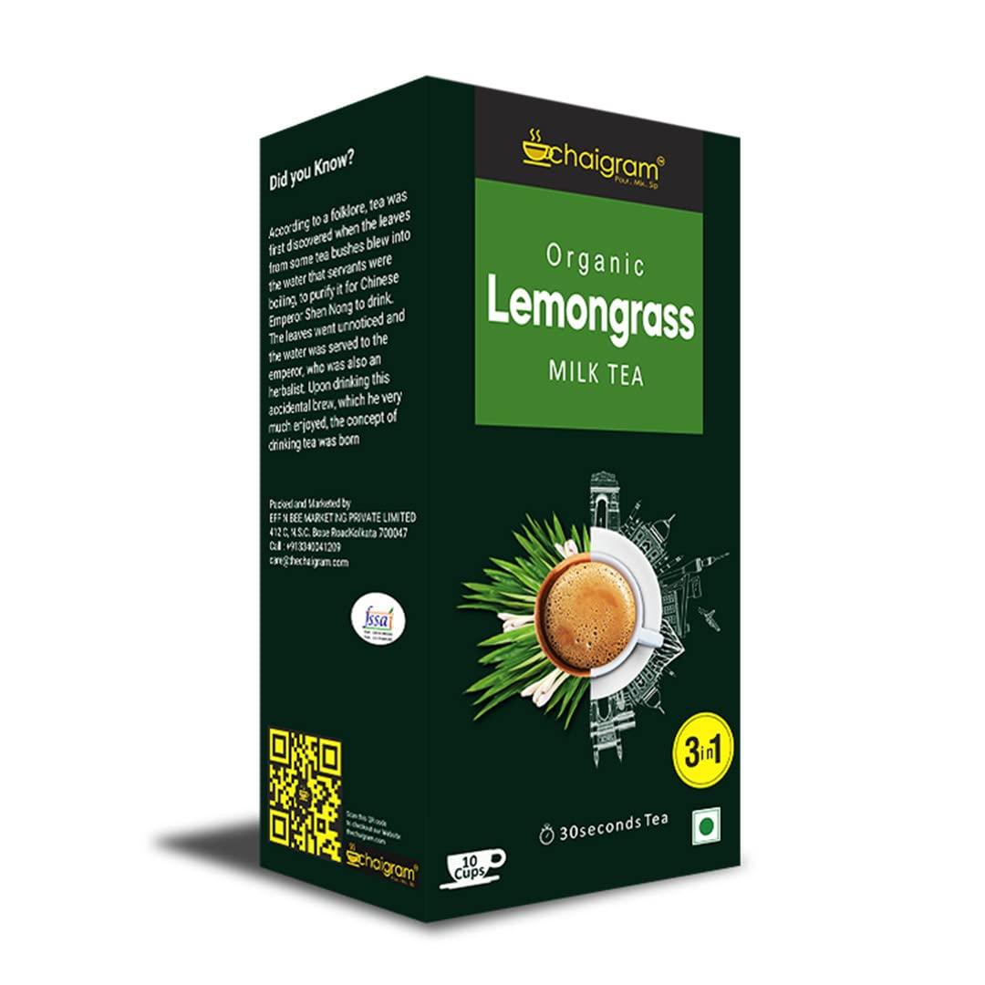 CHAIGRAM CHAIGRAM Cardamom Tea & Lemongrass Tea Instant Tea Premix (10 Sachets each pack, 10 x 14g =140g) Pack of 2