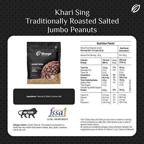 SHREGO Shrego Peanut Plus KHARI SING Traditionally Roasted Salted Jumbo Peanuts, Snack And Namkeen Vacuum Packed (720 gm)
