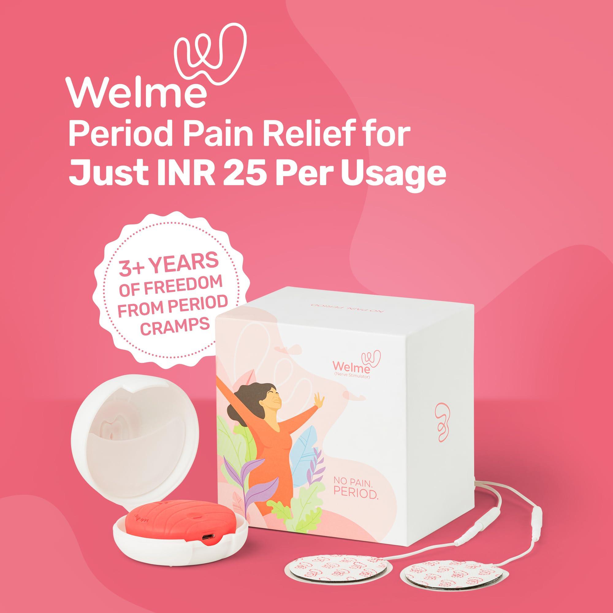 Welme Welme Electrode patches, Pack of 3| Health & Personal Care | drug-free | Pain relief | Clinically tested| Easy to carry| Lightweight patches | Menstrual cramp relief