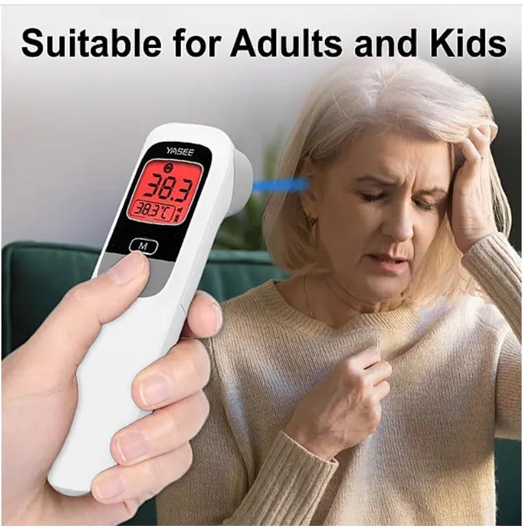 MCP YASEE Forehead Non-Contact Infrared Thermometer for Kids, Adults, and Baby Support with Digital Instant Read, Fever, Alarm, Memory Function, and Large LED Display (JA-11A)