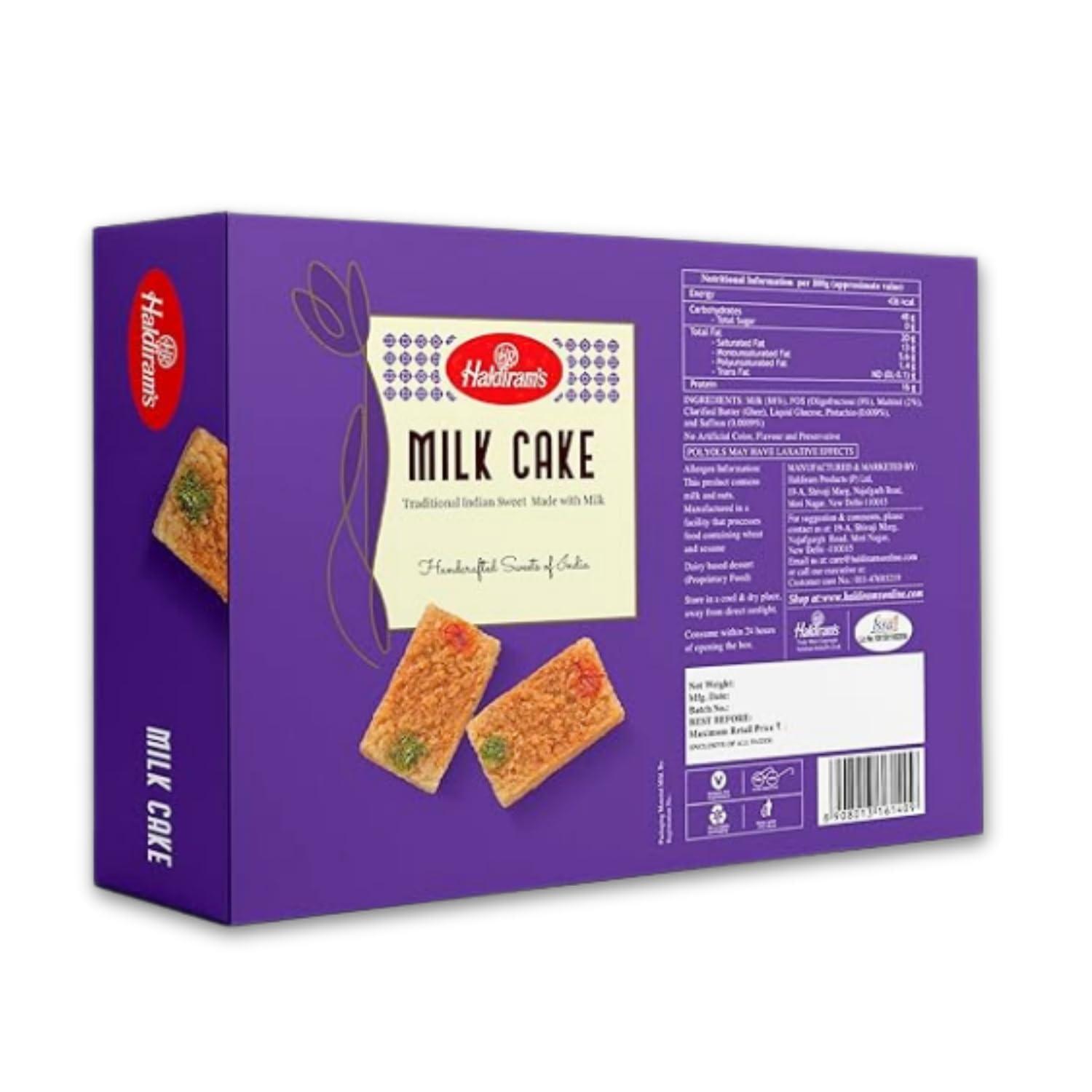 Haldiram\'s Haldiram\'s Milk Cake 400g | Rich And Creamy | Premium Handcrafted Traditional Sweets | Great Sweets Gift Pack | Indian Mithai | Fresh Doodh Sweet | Festival Indian Sweets Box (No Added Sugar)