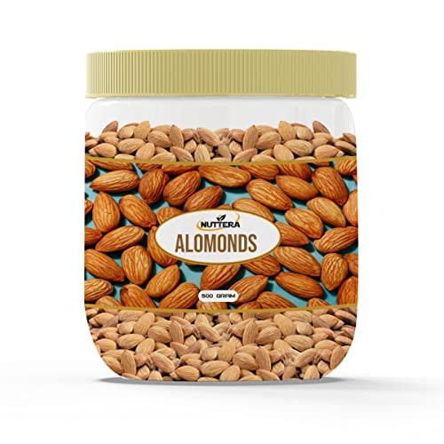 NUTTERA NUTTERA 100% Natural Premium Raw California Almonds 250 Gram | Dried | Nutritious & Delicious | Premium Badam Giri | High in Fiber | Rich in Vitamin E & Manganese | Dry Fruits | Whole Natural Badam