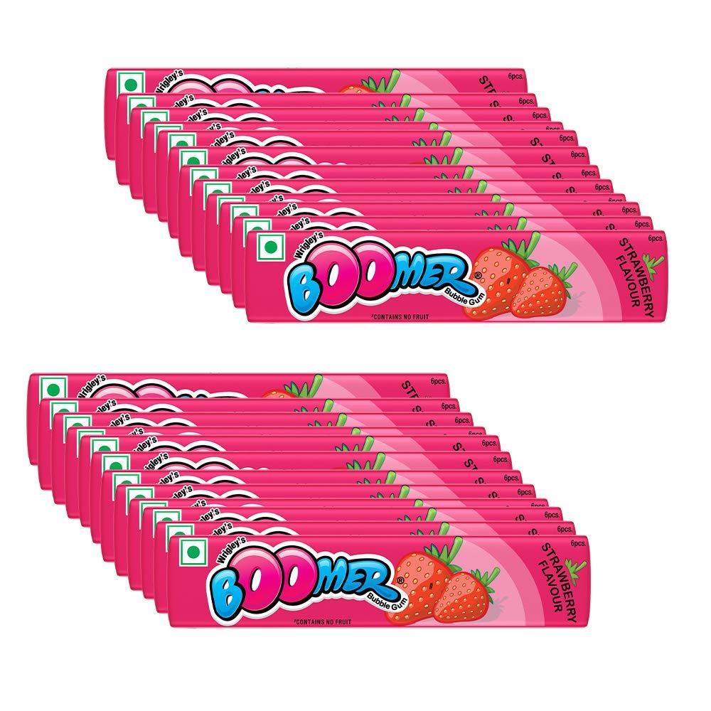 Wrigley\'s Boomer Strawberry Flavour Chewing Gum, 24 X 18.6 g