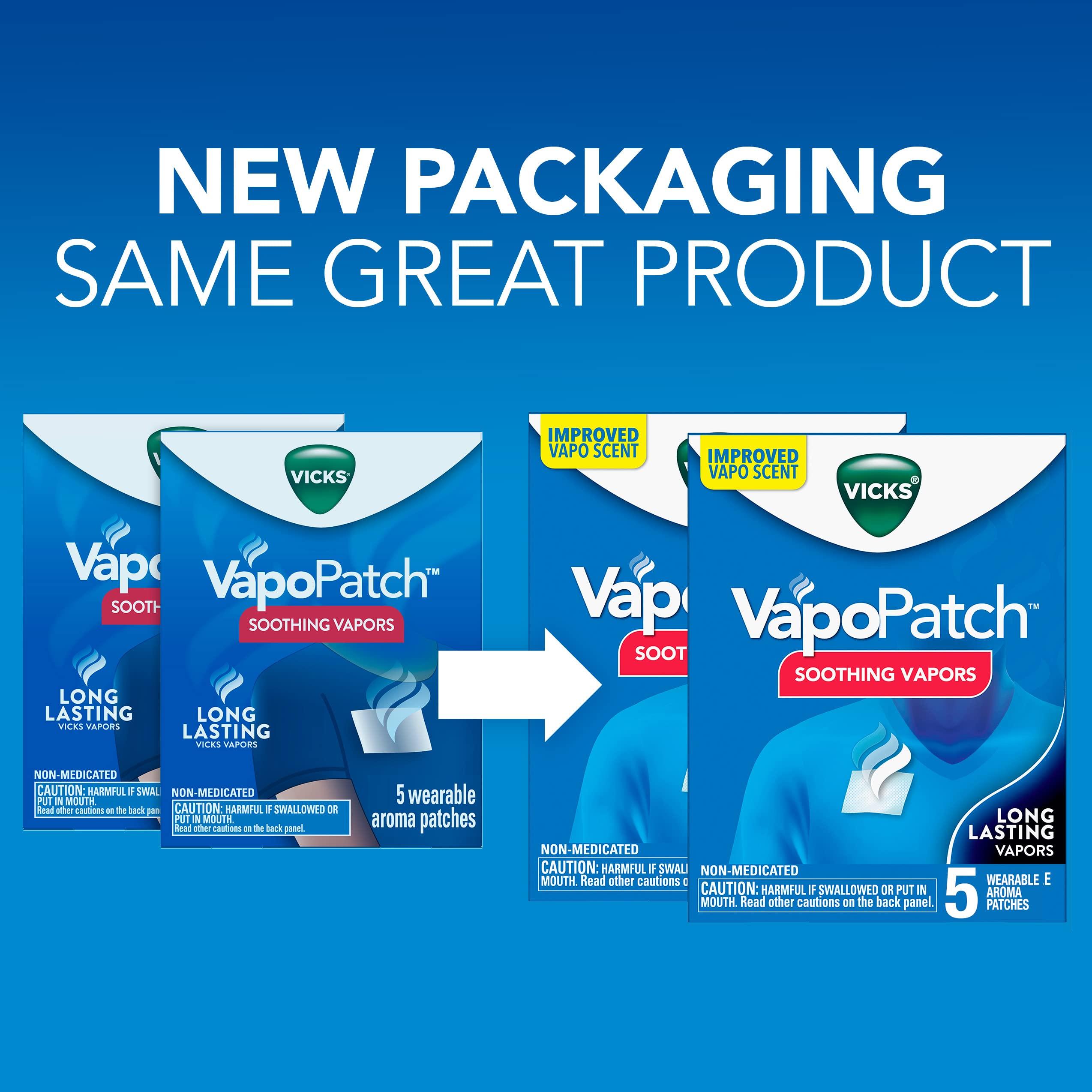 Vicks Vicks Vapopatch With Long Lasting Soothing Non-Medicated Vapors For Adults&Children Ages 6+,Two 5Ct Cartons