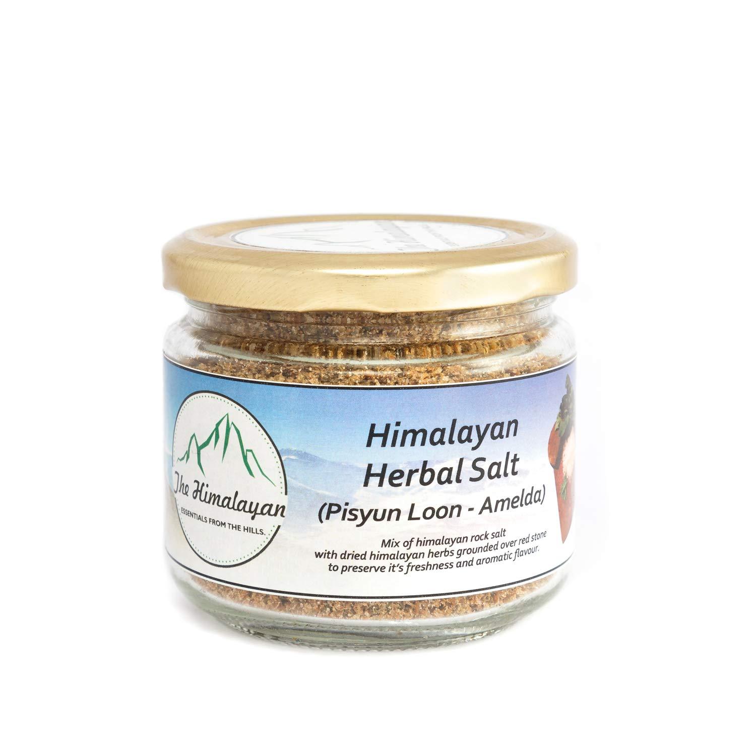 The Himalayan The Himalayan Flavoured Herbal Salt (Pisyun Loon)|Healthy & Mineral Rich Flavoured Salt|for Savory Flavor Like Raita,Salad,Pizza,Soups, Snacks,|Barbeque Dishes Salt|Naturally Grinded Salt - 200 gm