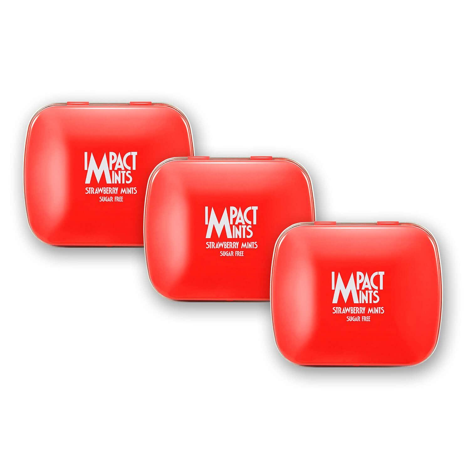 Impact Products Impact Mints Sugar Free Mints Strawberry 14g - Pack of 3, 42 g