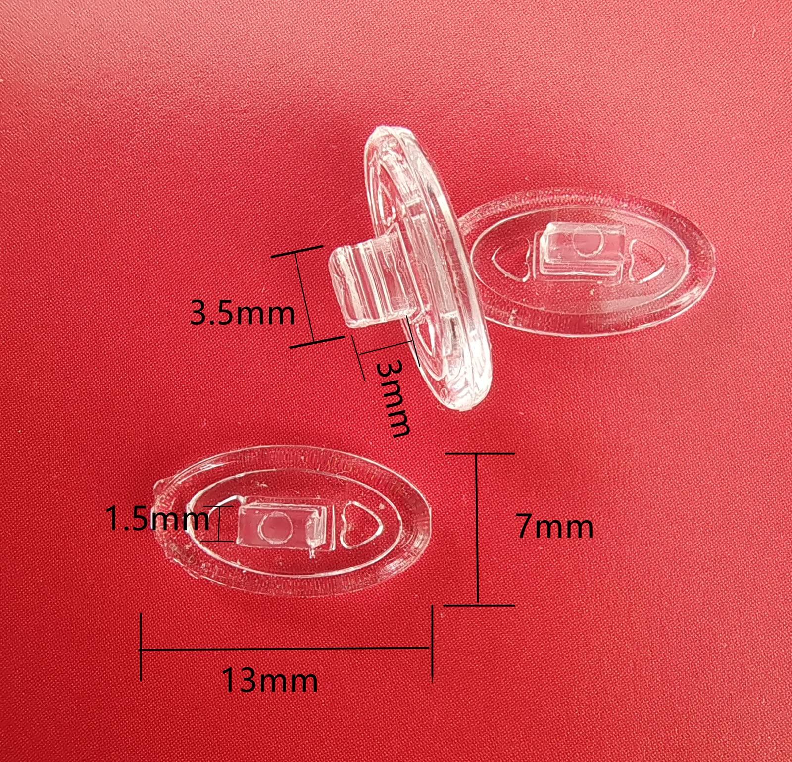 HeCheng Clear Rubber Silicon Clip On Type Nose Pads Pieces Buds for Glasses Sunglasses Frames Reading Eye Wear HNP003 (Clear - 3 Pairs)