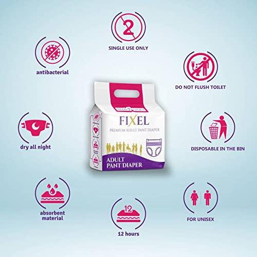 FIXEL FIXEL Adult diaper pants XXL Waist size 93-157 cm (37"62"),Unisex-Pack of 1(15 count)