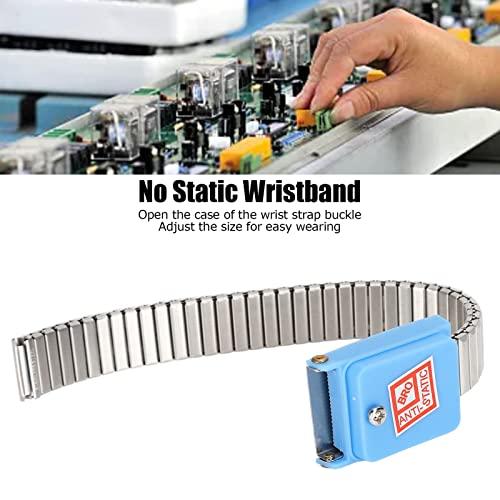 Xinrub No Static Bracelets, Elastic Stainless Steel Insulating Layer Cordless ESD Wristband for Electronic Maintenance for Factory Workshop for Phone Repair