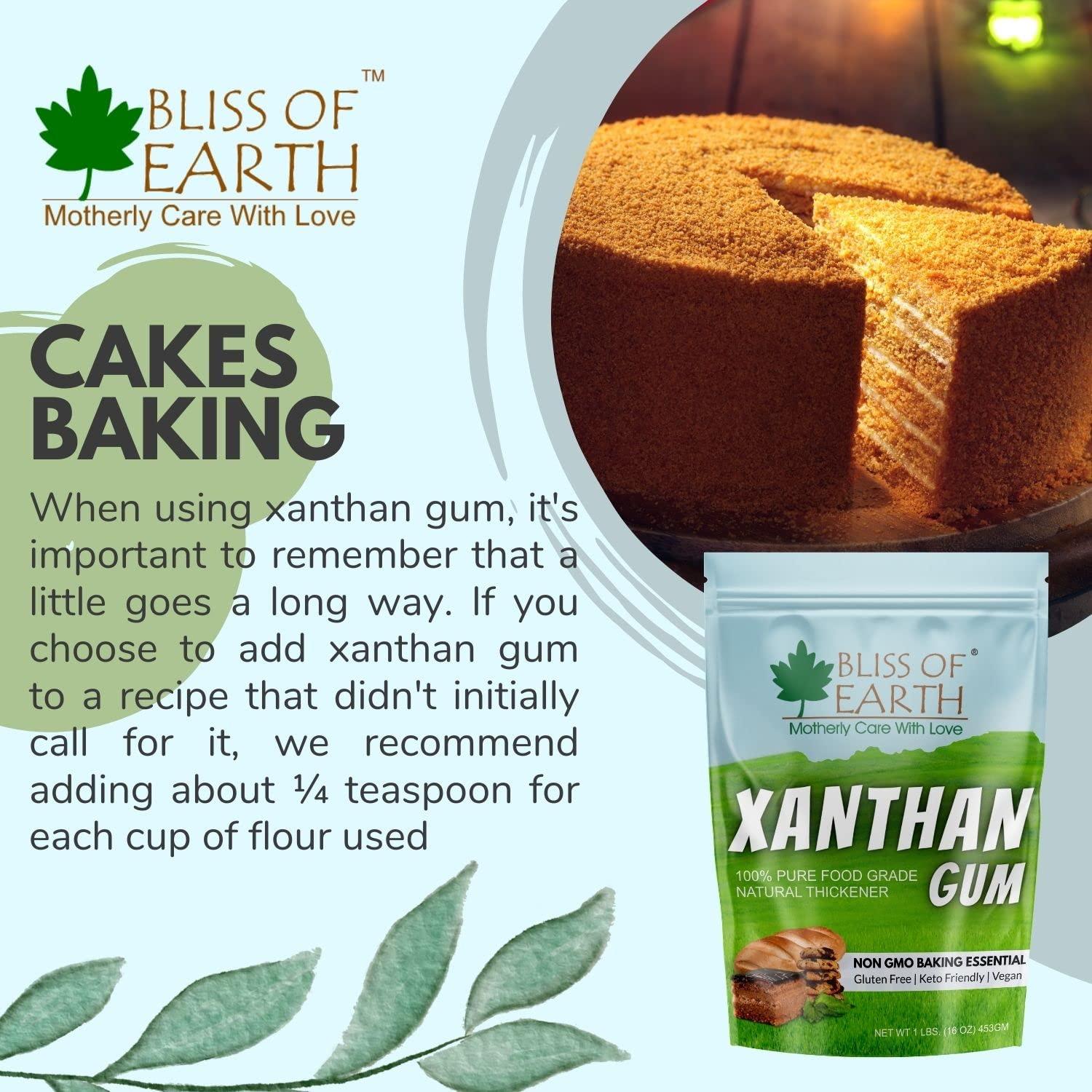 BLISS OF EARTH Bliss of Earth Xanthan Gum Powder 100% Pure Food Grade Natural Thickener Gluten Free, Keto Friendly, Vegan 453gm