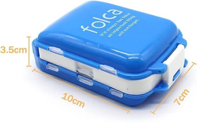 DISHIV DISHIV FOLCA Pill Case with 8 Compartments,Travel Pill Organizer Moisture Proof Small Pill Box for Pocket Purse Daily Pill Case Portable Medicine Vitamin Holder Container