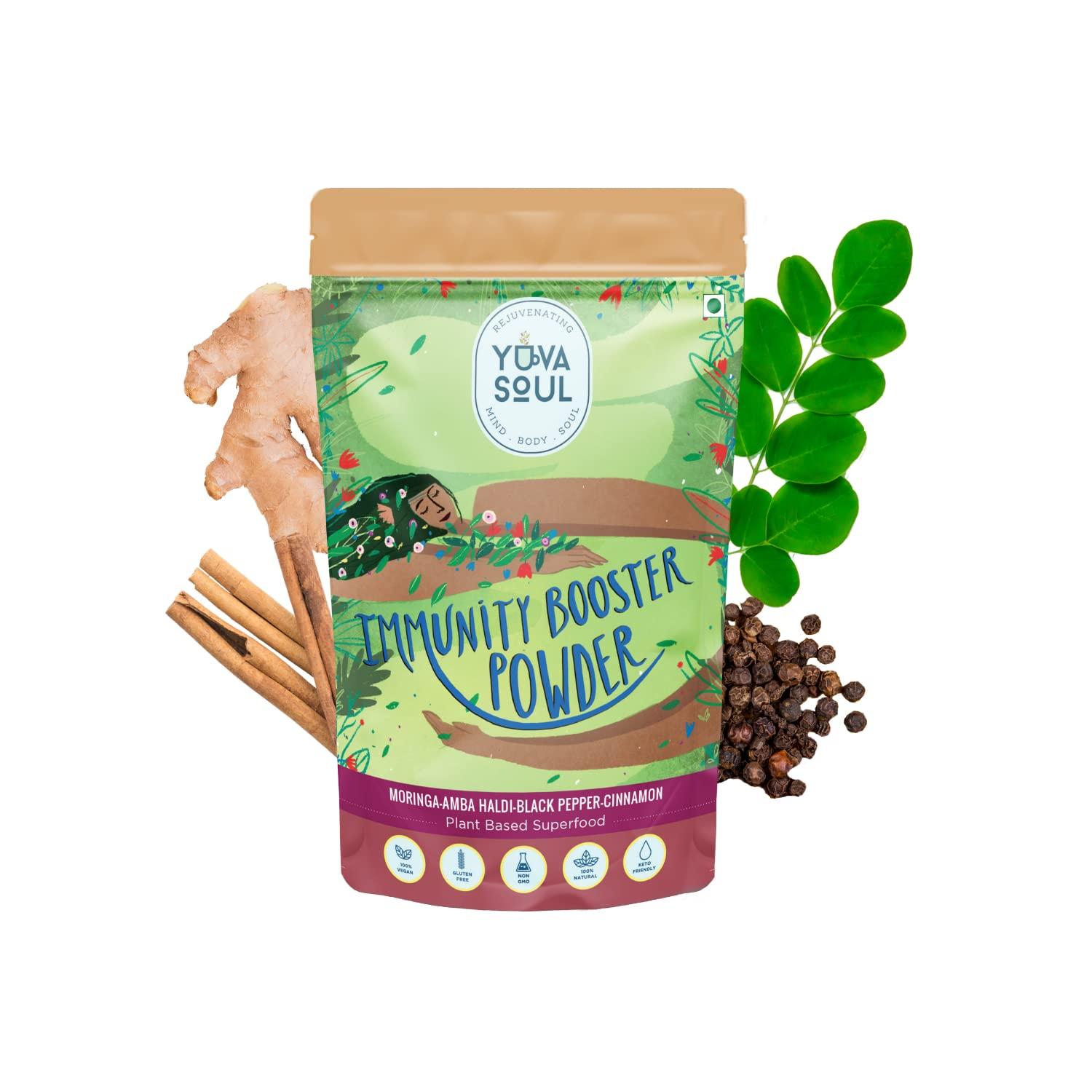 YUVA SOUL YUVA SOUL Natural Immunity Booster Powder, Herbal Immunity Boosting Kadha for All Age Groups, Perfect Blend of Natural Plant Extracts - 150 Grams