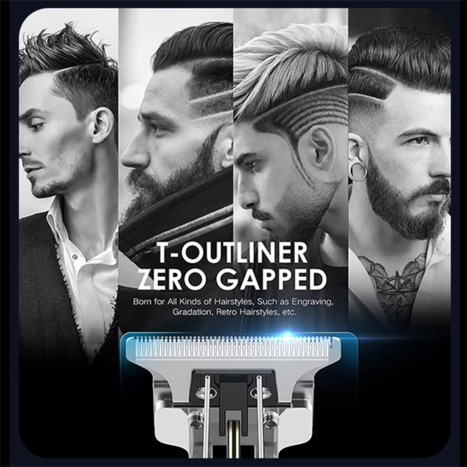 VGR VGR V-983 Professional Pro Li Outliner Rechargeable Electric Cordless Hair Clippers Grooming Kits T-Blade Close Cutting 0mm Bald Head Clipper for Men Li-ion Battery 1500mAh 200 mins Runtime