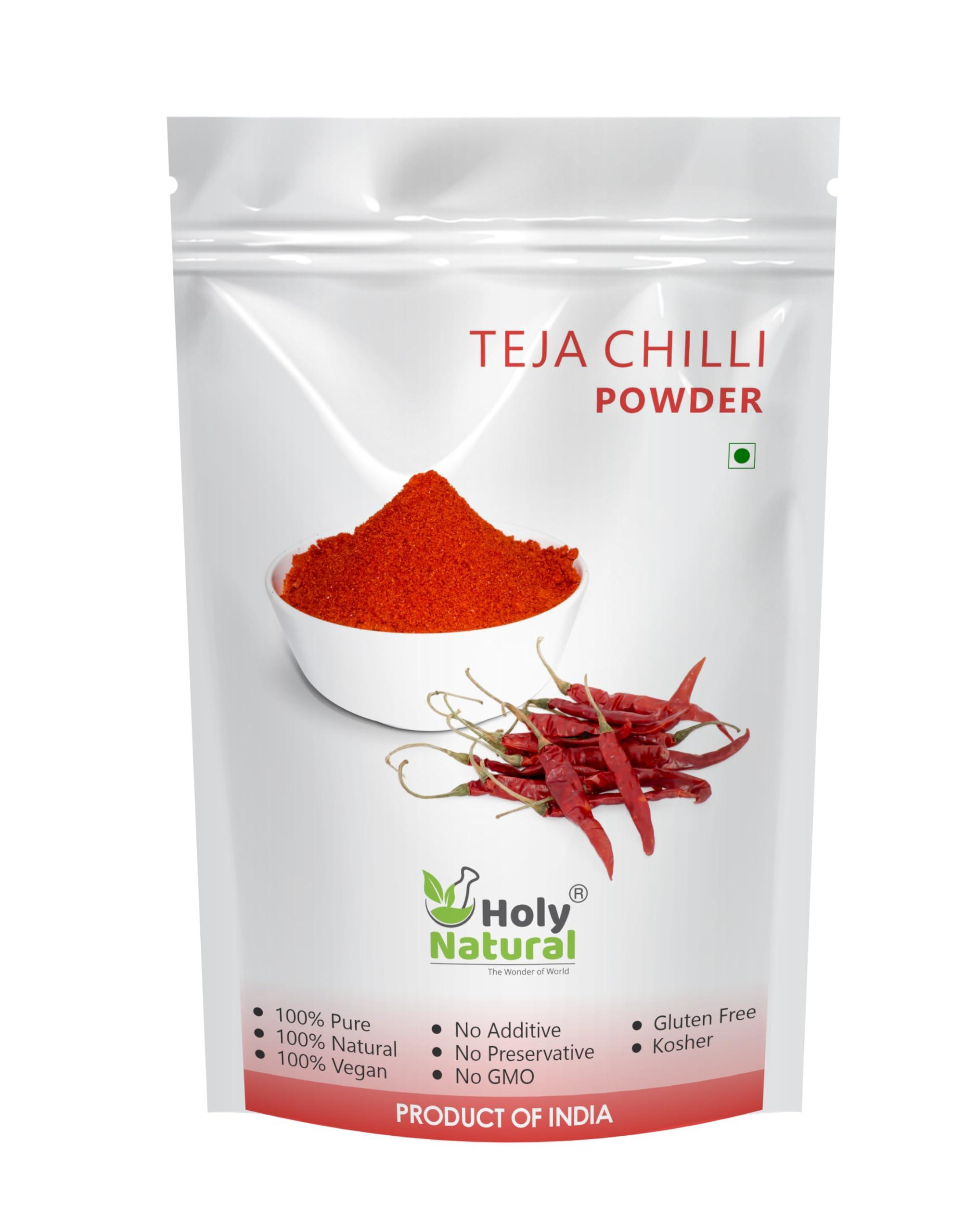Holy Natural - The Wonder of World Holy Natural Teja Chilli Powder (250 gm), (Lal Mirch), Hot & Spice, Spice & Mild Chilli Powder, Make in Spices Sabji, Dal Tadka, Panjabi & Tandoori Dishes, Delicious &Tasty.