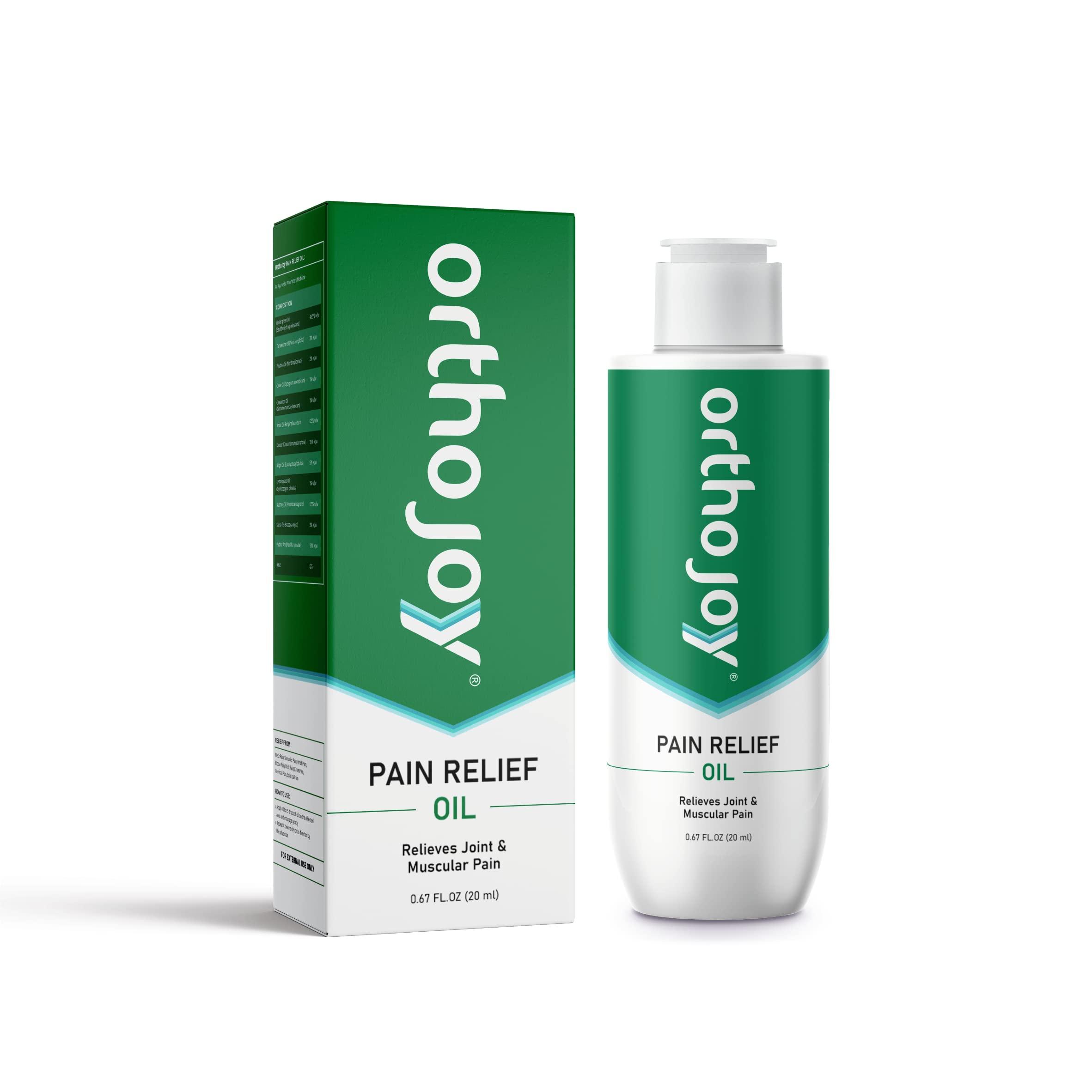 ORTHO JOY OrthoJoy Pain Relief Oil | Relieves Joint & Muscular Pain | Knee Pain | Quick & Long-lasting Relief with the Goodness of Ayurvedic Herbs - 20ml