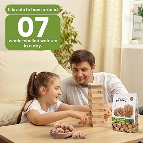 Nutraj Nutraj California Inshell Walnuts 1kg (500g X 2) | Latest Crop Inshell Walnut | Raw Akhrot | Delicious & Crunchy Walnut