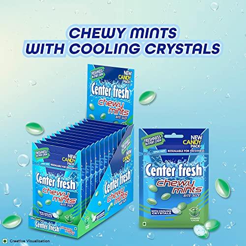 Center Fresh Center Fresh Mint, Chewy Mints, Spearmint Flavour Candy Pouch, 720 g-Pack of 12