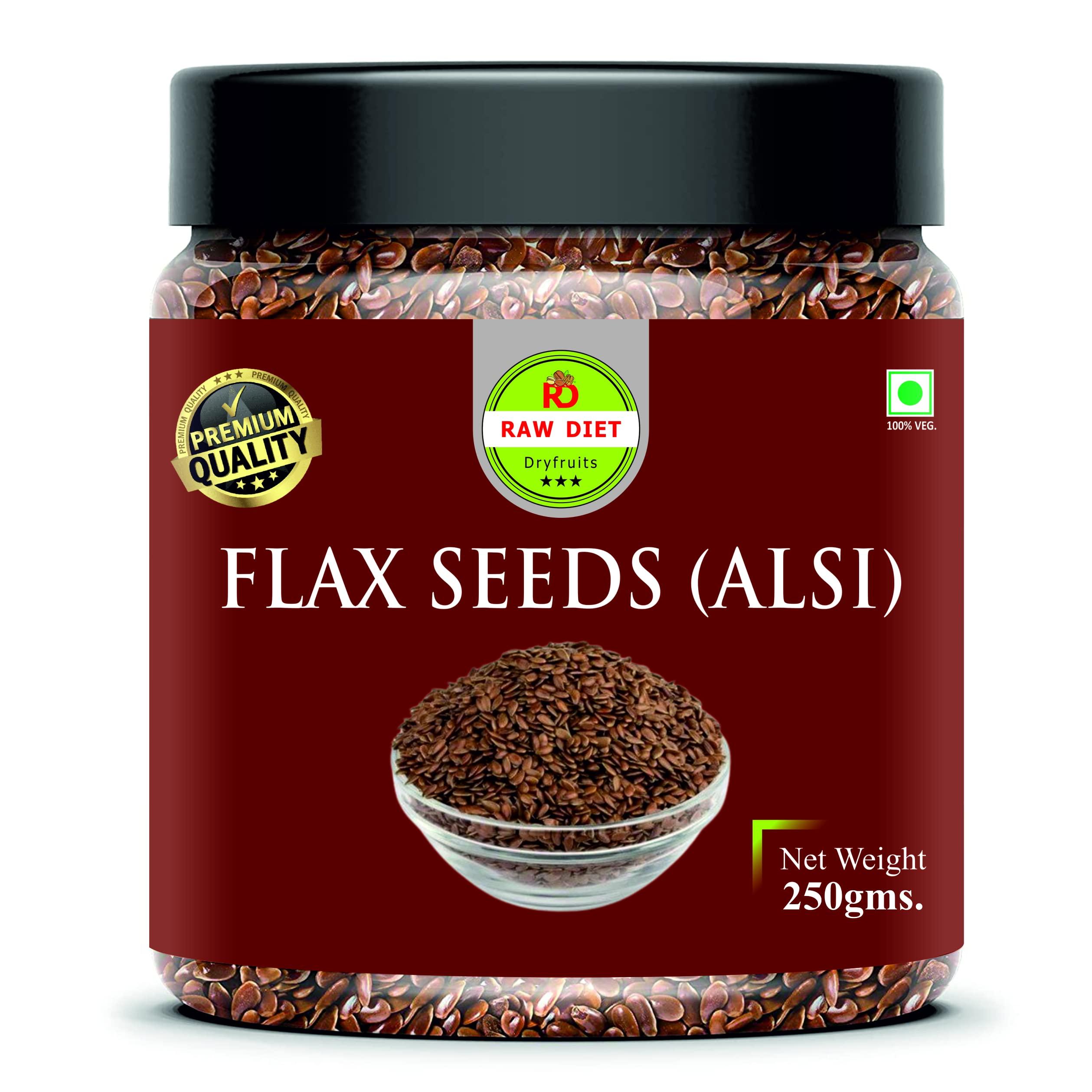 RAW DIET Raw Diet Flax Seed 250gm - Diet Food | Flax Seeds for Eating - 250GM